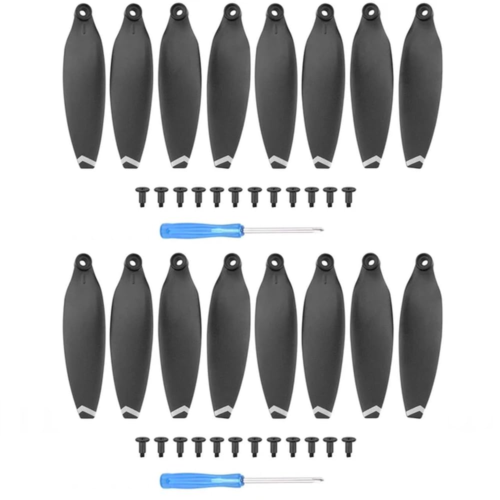 Leichter, geräuscharmer Ersatzpropeller Kompatibel mit X8-Drohne, kompatibel mit X8 V2-Klappzubehör(White Edge 16pcs) von MFHgLKT