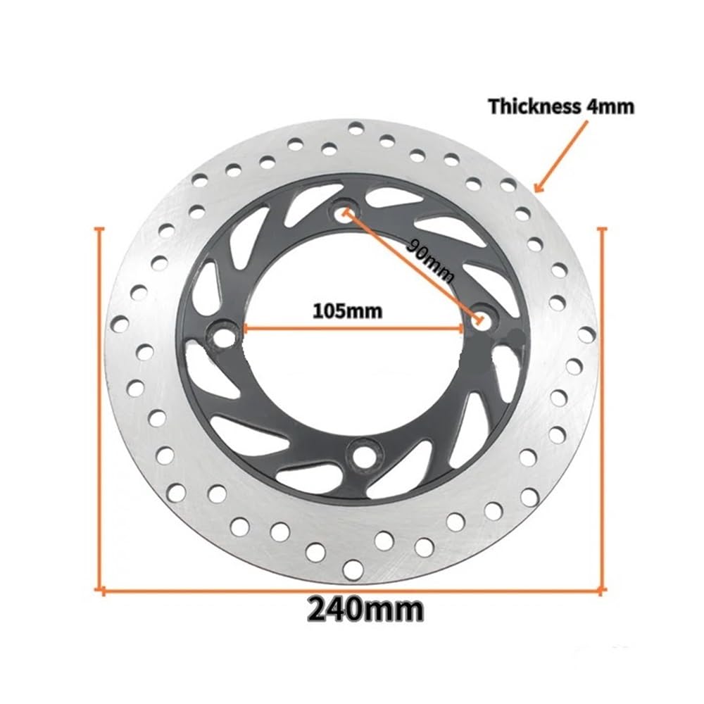 Motorradzubehör 240 mm Außendurchmesser, 105 mm Innendurchmesser, vordere Motorradbremsscheiben, kompatibel mit CM125-Scheiben von MFHgLKT