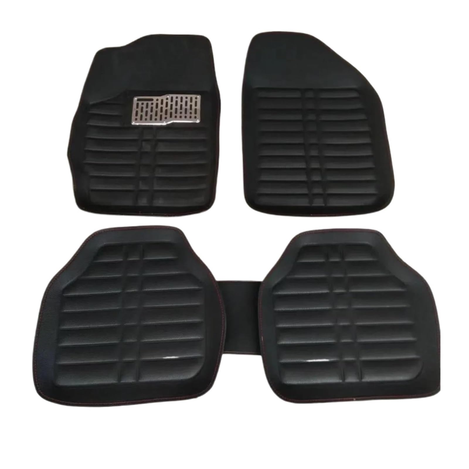 Auto 5 Stück Autofußmatten Fußmatten Teppiche Auto Styling Für Komplettes Set Teppichboden Knickspuren Matte Autozubehör Zubehör(Schwarz-5 Stück) von MFTGRS