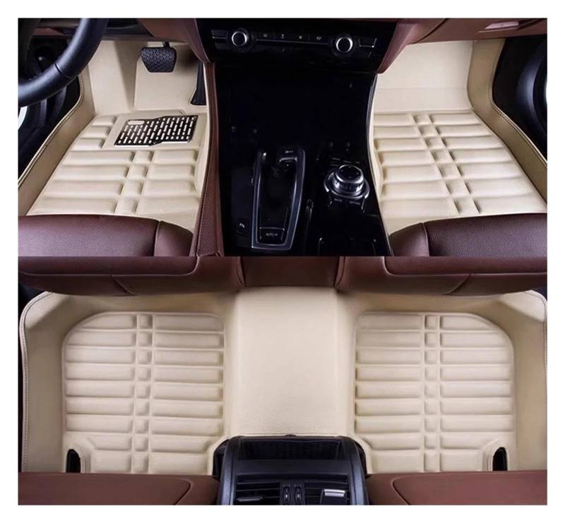 Auto Auto Fußmatte Für Peugeot 3008 P84 2017 2018 2019 2020-2024 Fußinnenverkleidung wasserdichte Teppichunterlage Zubehör Zubehör(BEIGE) von MFTGRS