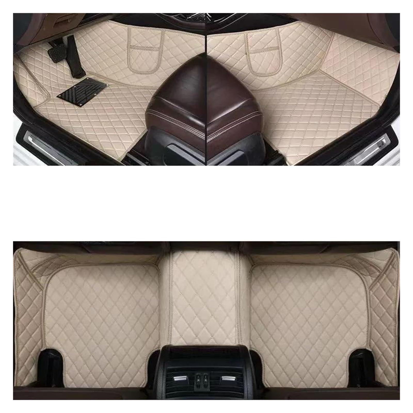 Auto Autofußmatten Für Mitsubishi L200 2007 2008 2009 Zubehör Autoteppiche Zubehör(BEIGE) von MFTGRS