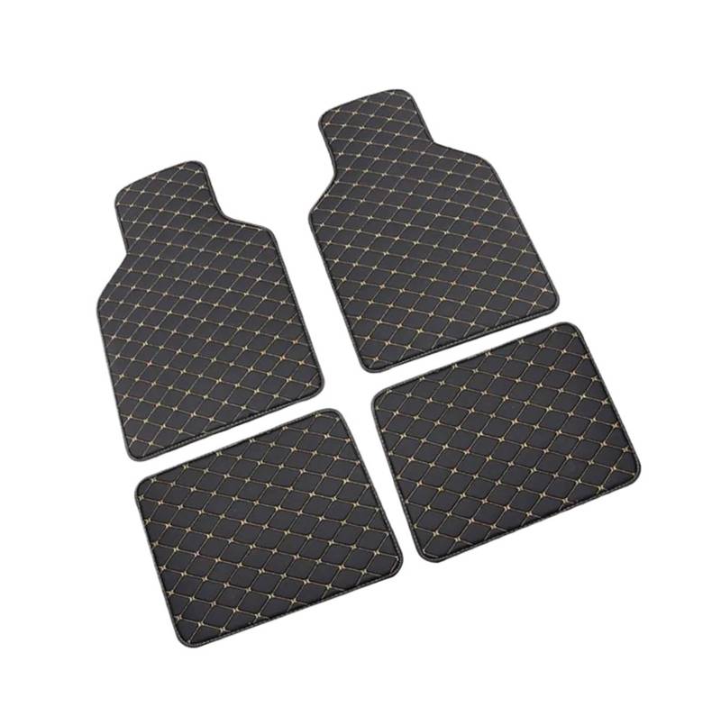 Auto Universal Auto Boden Teppich Innen Anti Scratch Boden Matte Für 5 Sitze Fahrzeug Auto Fußmatten wasserdichte Fuß Pads Zubehör(4 Stück Goldlinie) von MFTGRS