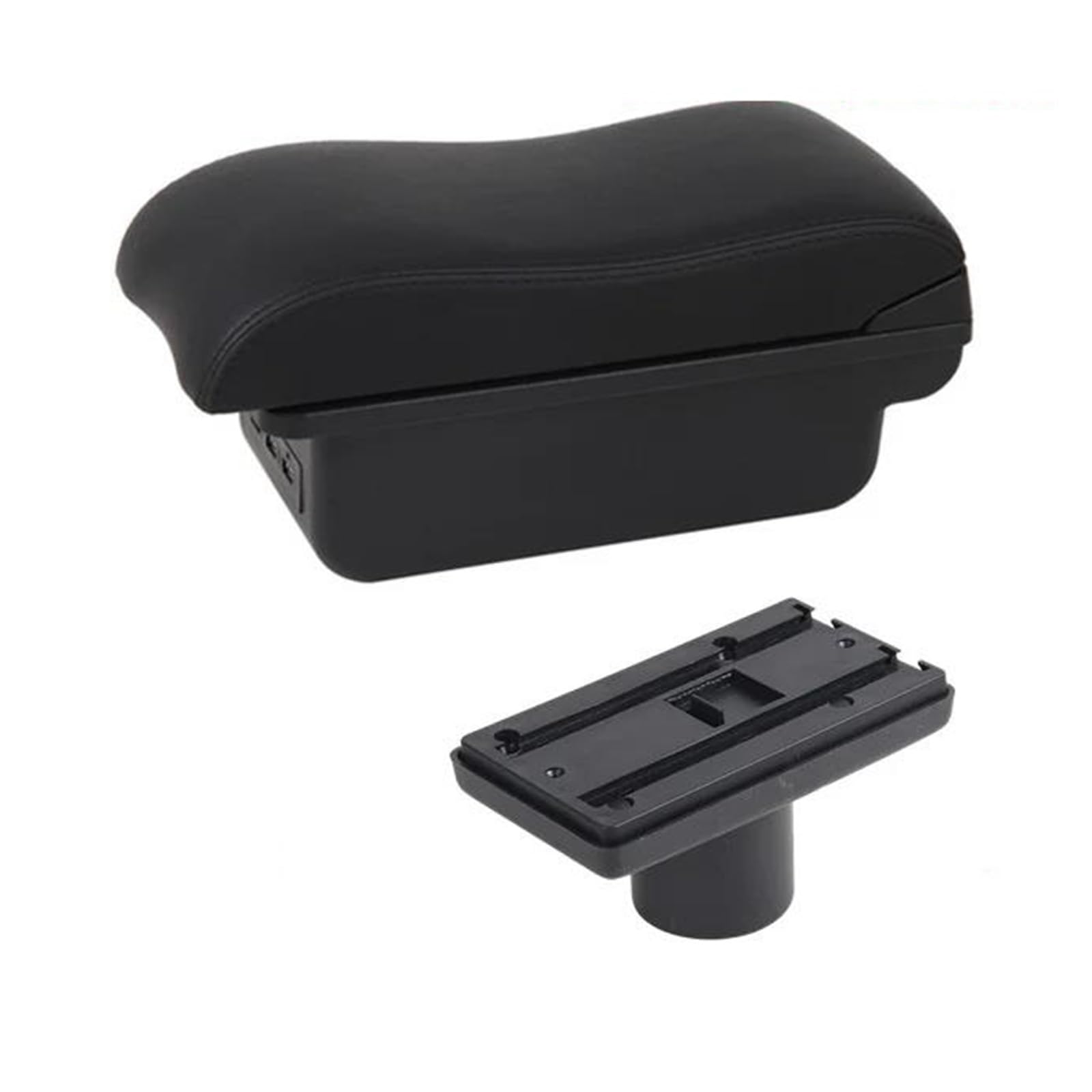 Für Seat Für Ibiza 6j 6L Armlehnenbox Auto Mittelkonsolen Armlehnen Aufbewahrungsbox Mit USB Zubehör(C2 Schwarze Linie) von MFTGRS