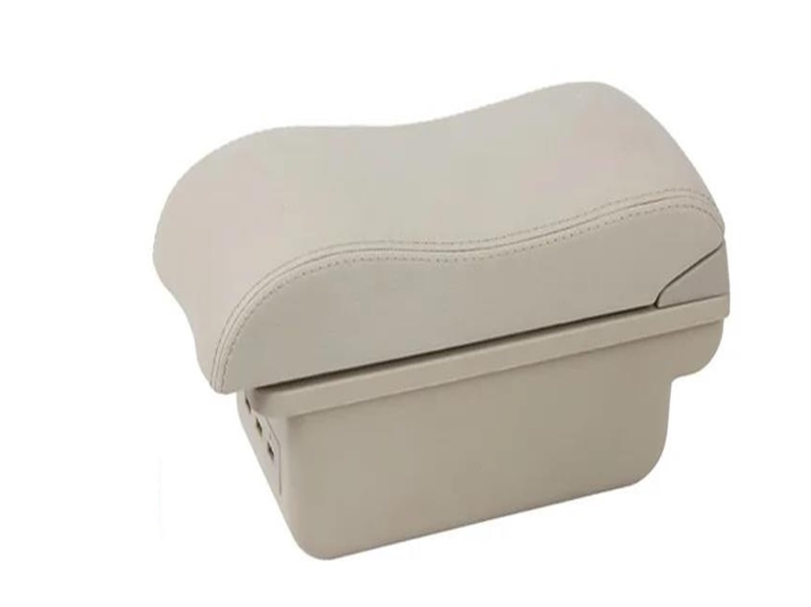 Für Seat Für Leon 1M Armlehnenbox Autoarmlehnenbox Zentrale Aufbewahrungsbox Nachrüsten Mit USB Ladefunktion Autozubehör(B2 Beige 3USB) von MFTGRS