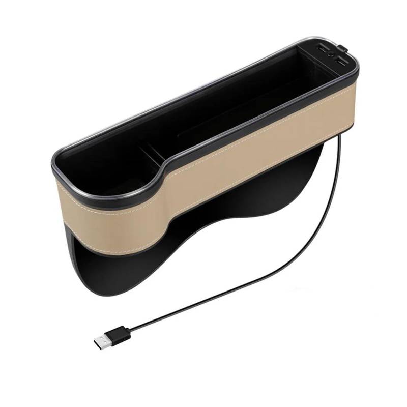 Universal Aufbewahrungsbox Für Modellautos Mit USB Ladegerät Für Autositz Nahtaufbewahrung Sandwich Aufbewahrungsbox(Beige A) von MFTGRS