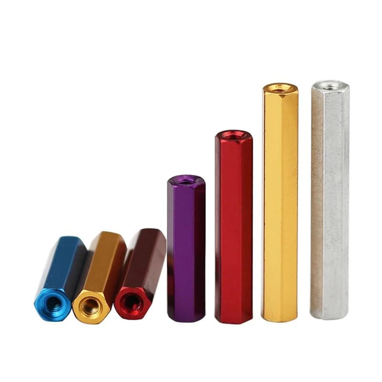 Premium Schrauben 10 Stück M2,5 M3 Sechskant-Abstandshalterschrauben aus Aluminiumlegierung Sechskantbolzen Hohlsäulen Abstandsschraubenmuttern 6 mm M3 blau(25mm,M3 Red) von MFUPR