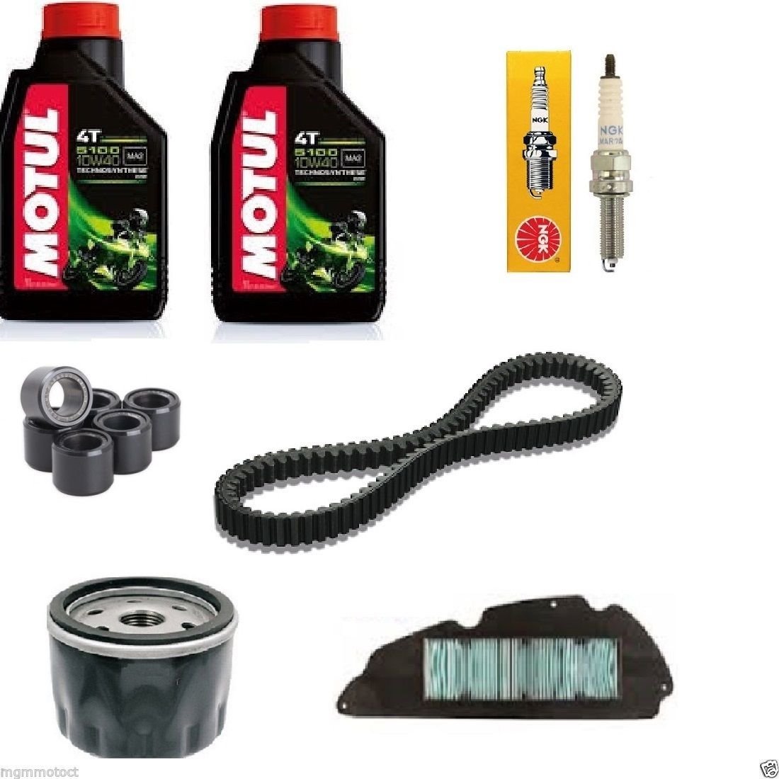 MG Inspektionskit für Honda SH 300 bestehend aus Öl, Filter, Antriebsriemen, Kerze, Lager von MG Kit