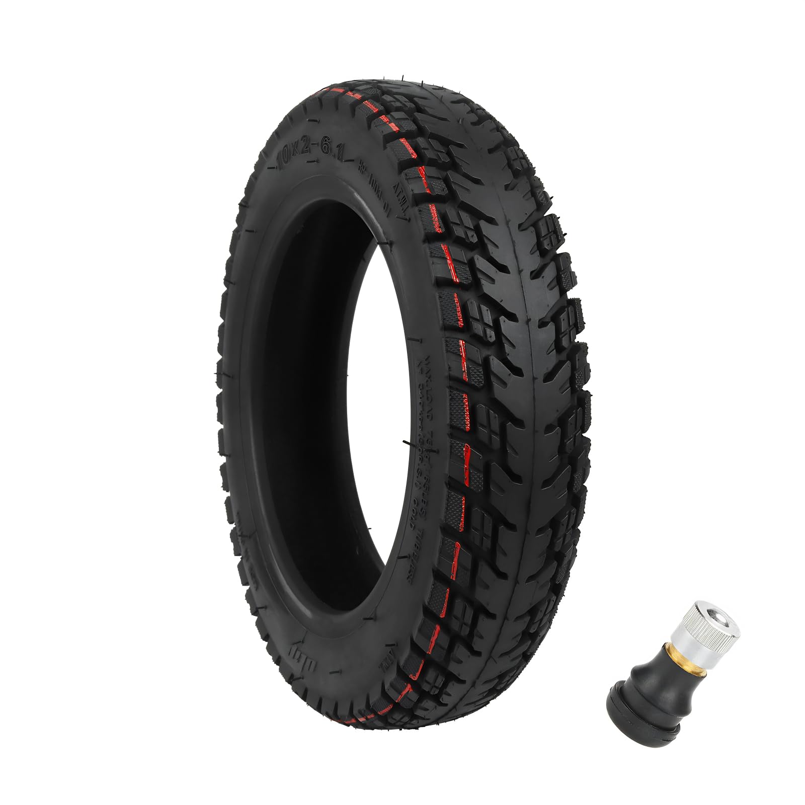 10 Zoll Off-road schlauchloser Reifen - 10 * 2-6.1 schlauchloser Reifen für Xiaomi M365/Pro/Pro 2/1S/3 Elektroroller Ersatzreifen, verdickt, explosionsgeschützt, langlebig und sicher von MGDC