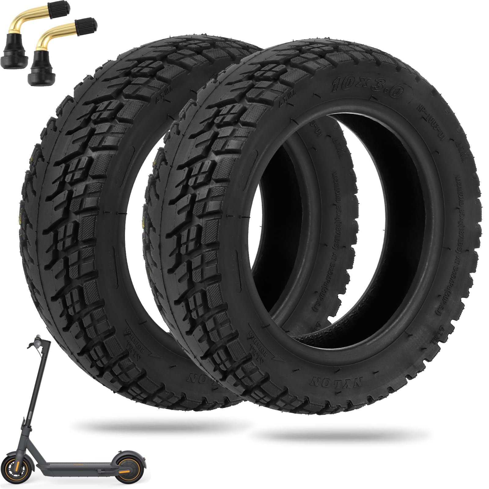 10x3 Offroad Reifen schlauchloser - 255x80 90/65-6.5 80/65-6.5 Offroad-Reifen für Kugoo M4/M4 pro/Kaabo Wolf Warrior/Kaabo Mantis 10/Dualtron Zero (2 PCS) von MGDC