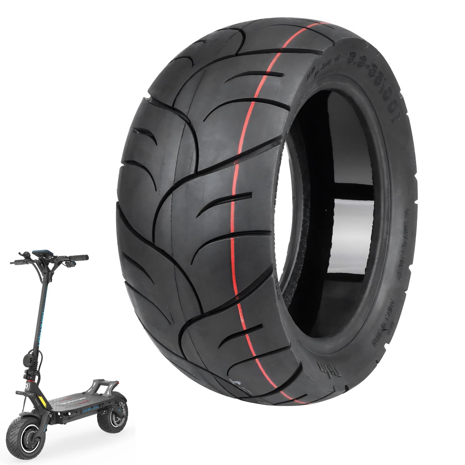 11 Zoll Tubeless-Straßenreifen Selbstreparierender - 100/55-6.5 Vakuum-Reifen mit integriertem Live-Kleber für Dualtron Ultra 2 THUNDER II Kaabo Wolf Warrior Scooter von MGDC