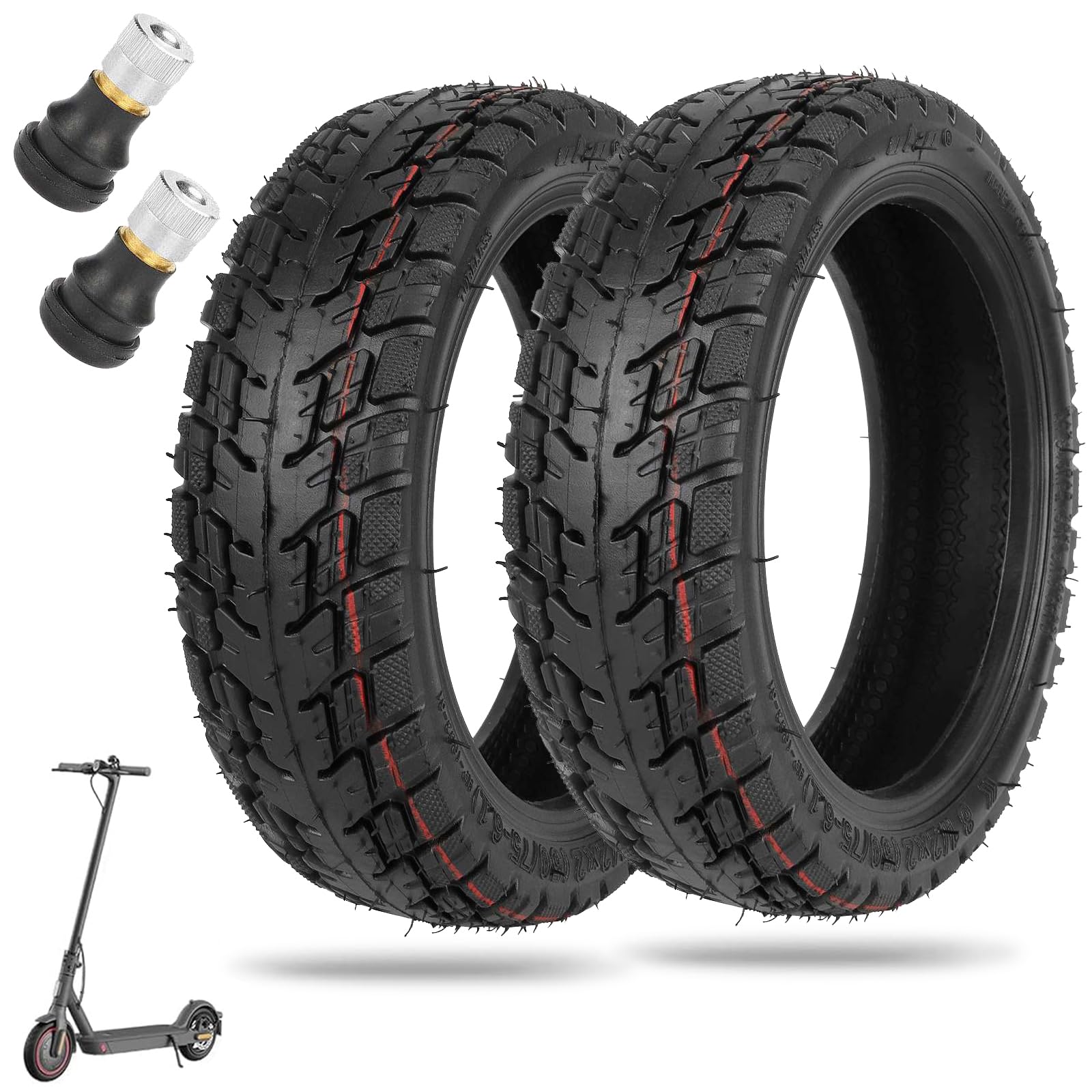 8,5 Zoll Offroad Reifen schlauchloser - 50/75-6.1 Offroad-Reifen für Xiaomi M365/Pro/Pro2/1S/Mi3/Essential Scooter, 8 1/2x2 Offroad-Reifen schlauchloser Ersatzräder (2 PCS) von MGDC