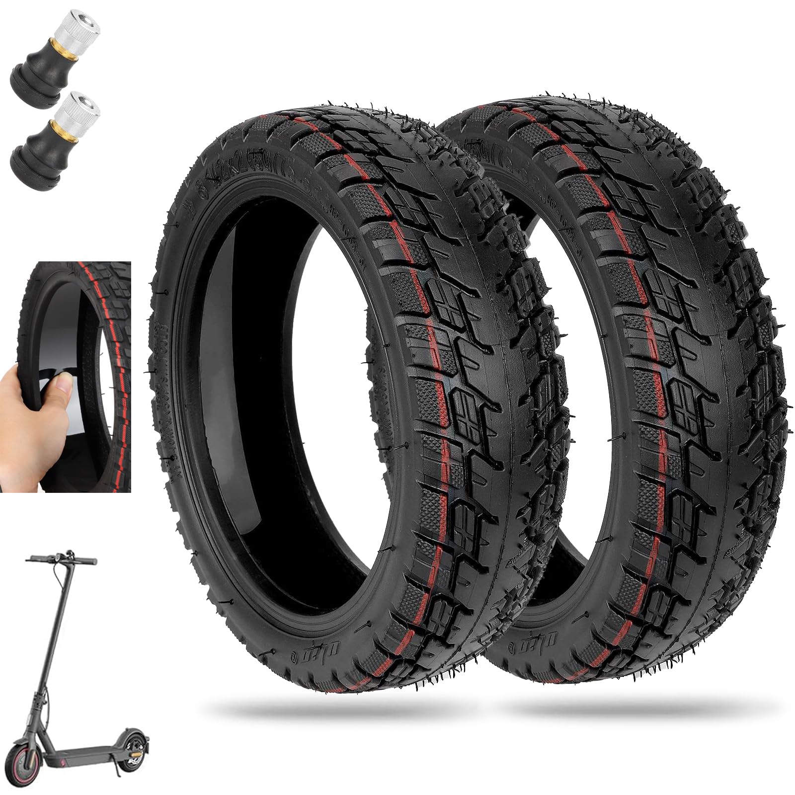 8,5 Zoll Offroad-Reifen schlauchloser Selbstreparierender - 50/75-6.1 Offroad-Reifen für Xiaomi M365/Pro/Pro2/1S/Mi3/Essential Scooter, 8 1/2x2 Offroad-Reifen schlauchloser Ersatzräder (2 PCS) von MGDC