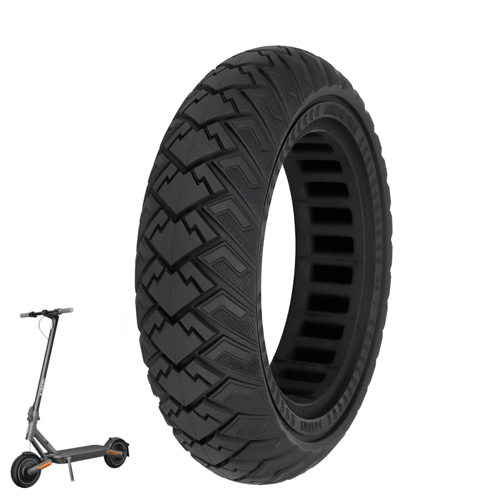 Schwarz 250x64 Vollgummireifen für Elektroroller - 10 zoll Ersatzreifen Offroad-Vollreifen mit dreifarbigem Kreis für die E-Scooter Xiaomi 4 Ultra und Navee S65 von MGDC