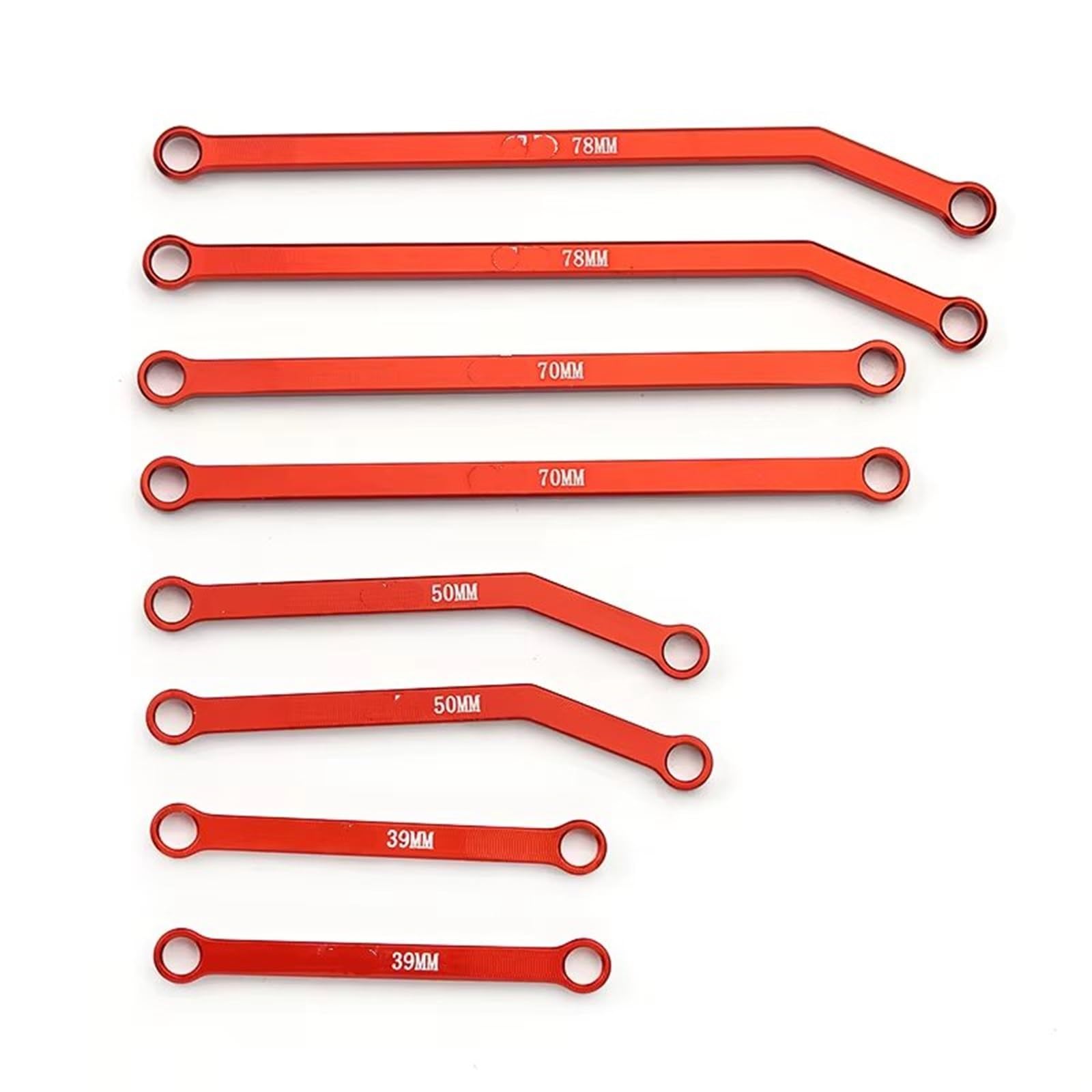 MGHGFYTAS Kompatibel Mit Axial Für SCX24 1/24 RC-Autoteil, 8-teiliger Lenkstangensatz, Aluminiumlegierung-Radstand, RC-Lenkstangensatz Pull Rod Link Linkage(Red) von MGHGFYTAS