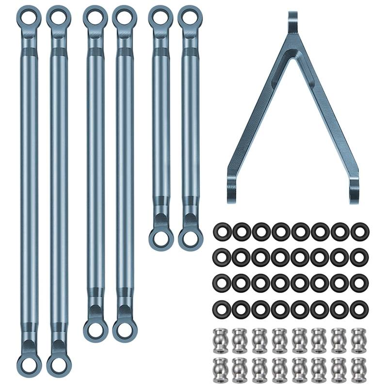 MGHGFYTAS Kompatibel Mit Axial Für SCX24 AXI00005 1/24 RC Crawler Auto Upgrade Teile Aluminiumlegierung Verbindungsstange Kugelgelenksatz Pull Rod Link Linkage(Gray) von MGHGFYTAS