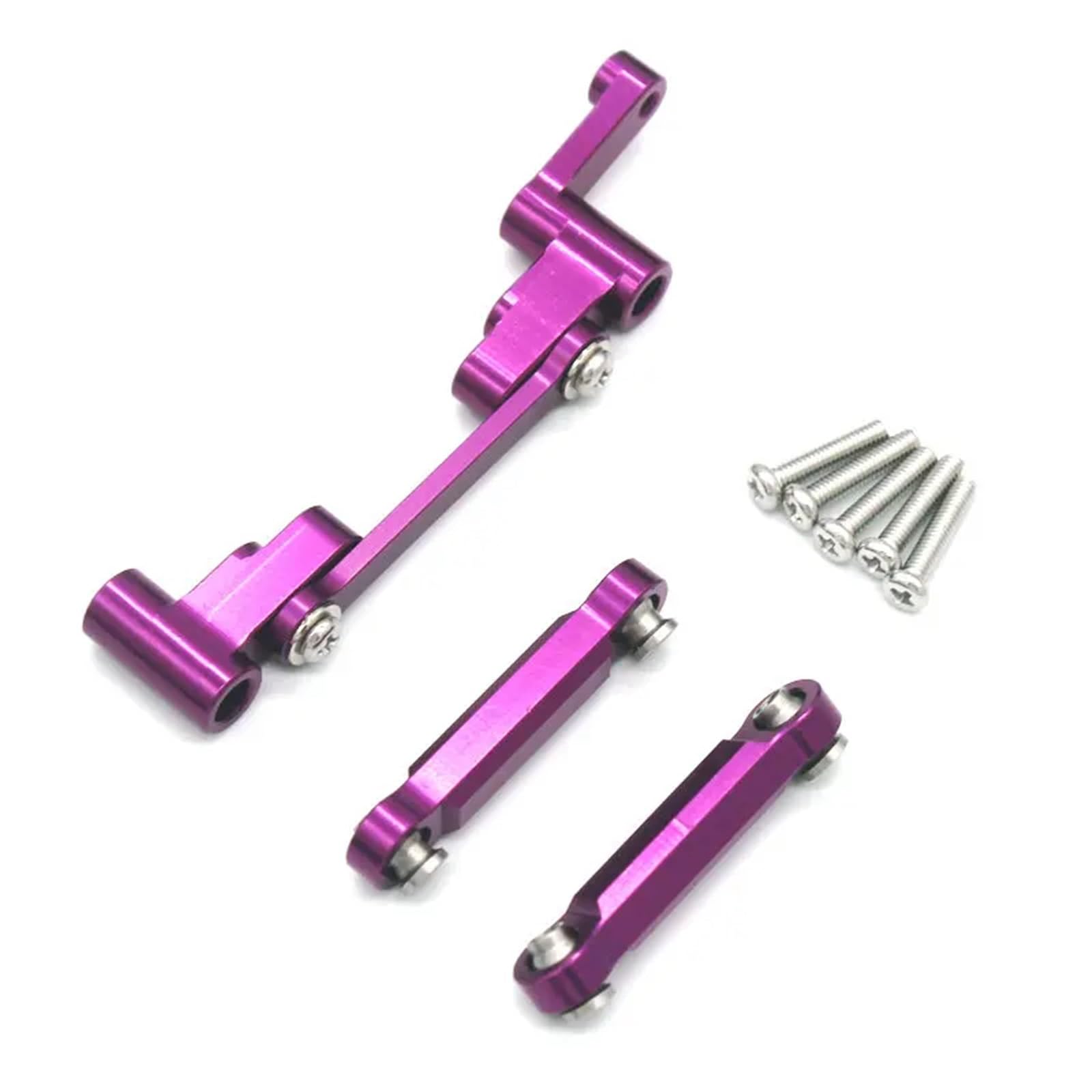 MGHGFYTAS Kompatibel Mit MJX 14303 14301 14302 4WD 1/14 Fernbedienung Auto Metall Upgrade Teile Lenkung Montage Lenkstange Pull Rod Link Linkage(Purple) von MGHGFYTAS