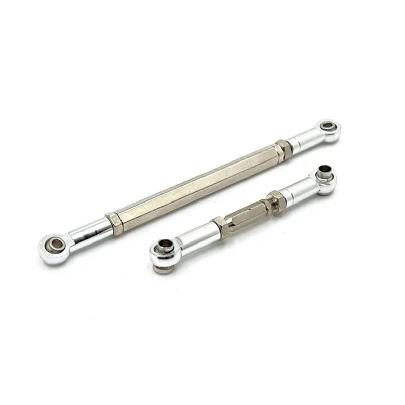 MGHGFYTAS Kompatibel Mit MN Für MN82 LC79 Für MN78 1/12 RC-Auto, Aluminiumlegierung, Stärkere Lenkstange, Stärkere Lenkstange Pull Rod Link Linkage(Silver) von MGHGFYTAS