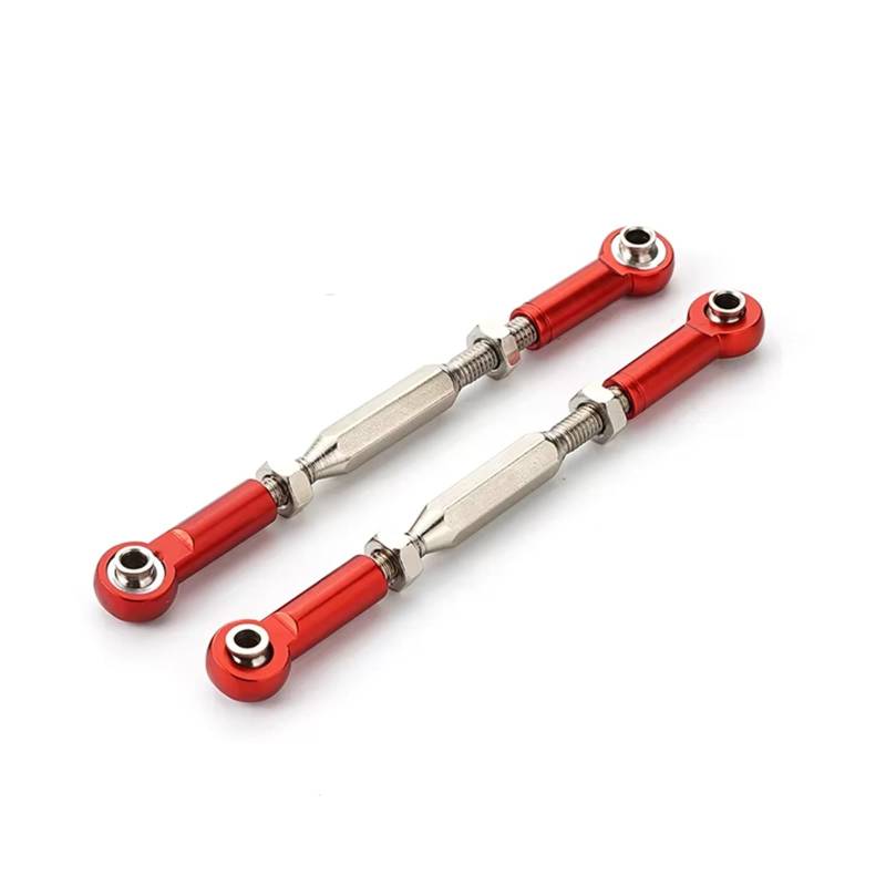 MGHGFYTAS Kompatibel Mit Slash 4x4 1/10 RC-Auto-Upgrade-Teile, Lenkstange Aus Aluminiumlegierung, 2 Stück, Stärkere Lenkstange Pull Rod Link Linkage(Red) von MGHGFYTAS