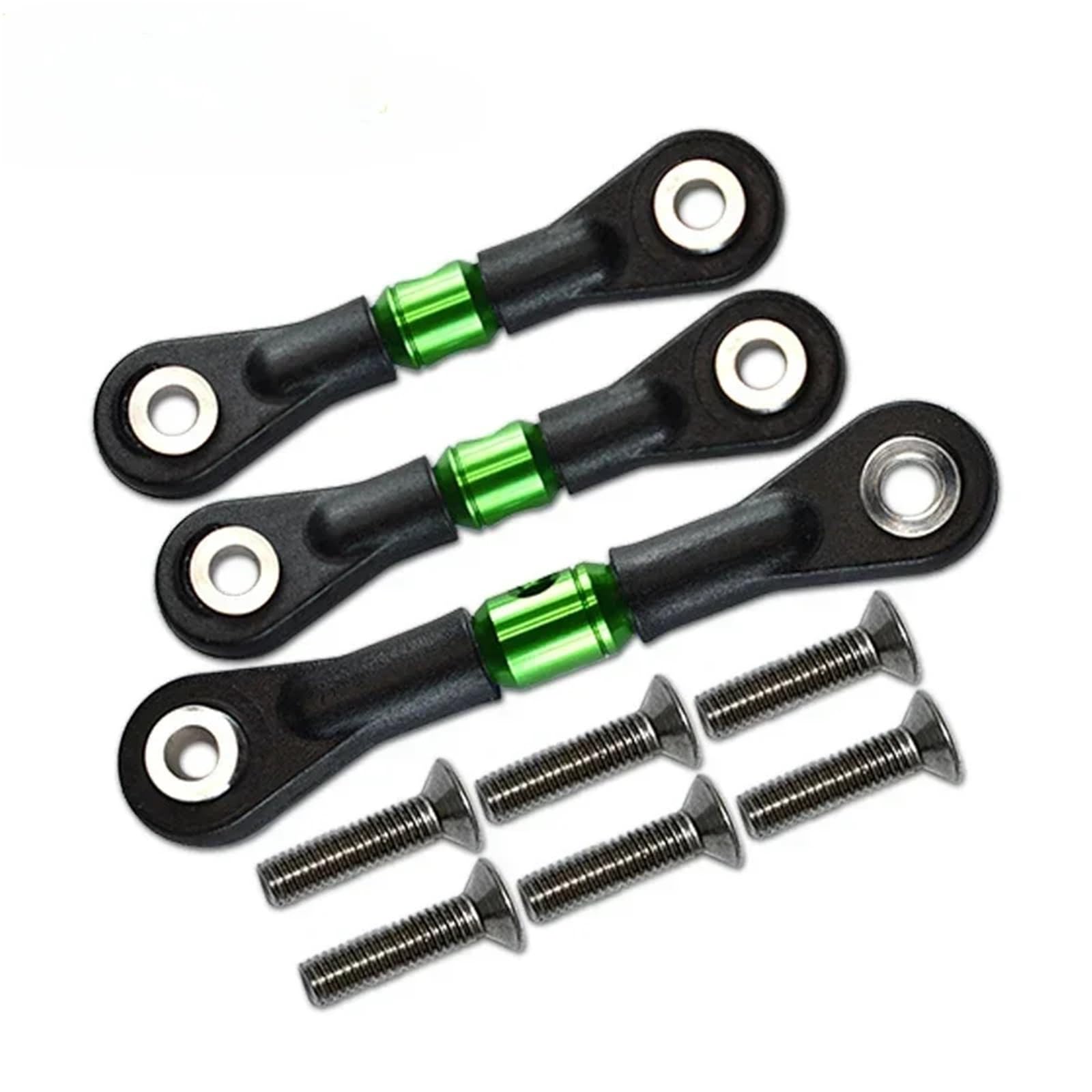 MGHGFYTAS Kompatibel Mit Tamiya Für TT02 TT02T 1/10 RC-Auto-Upgrade-Teile Zubehör 3-teilige Lenkstange Servostange Pull Rod Link Linkage(Green) von MGHGFYTAS