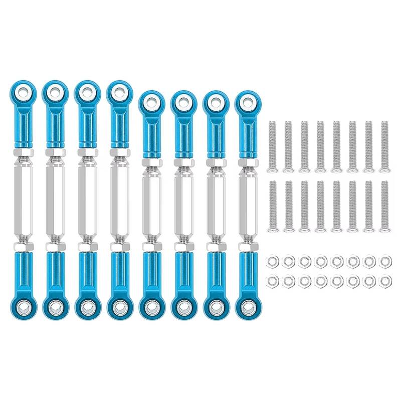 MGHGFYTAS Kompatibel Mit WPL B14 C14 C24 C-14K C-24K Für MN-90 Für MN-45 Für MN-99 1/16 RC-Auto-Zugstange Lenkservoverbindungsgestänge Arm Spurstange Pull Rod Link Linkage(Blue) von MGHGFYTAS