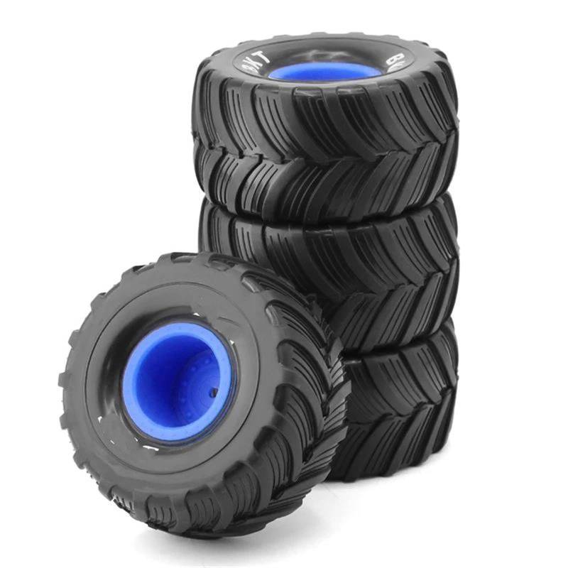 MGHGFYTAS RC Reifen Kompatibel Mit Losi Für Mini Für LMT 1/18 RC-Auto-Tuning-Teile 4-TLG. 100 Mm 1/10 Für Monster Truck Für Buggy-Reifen Rad 12 Mm Sechskant(Blue) von MGHGFYTAS