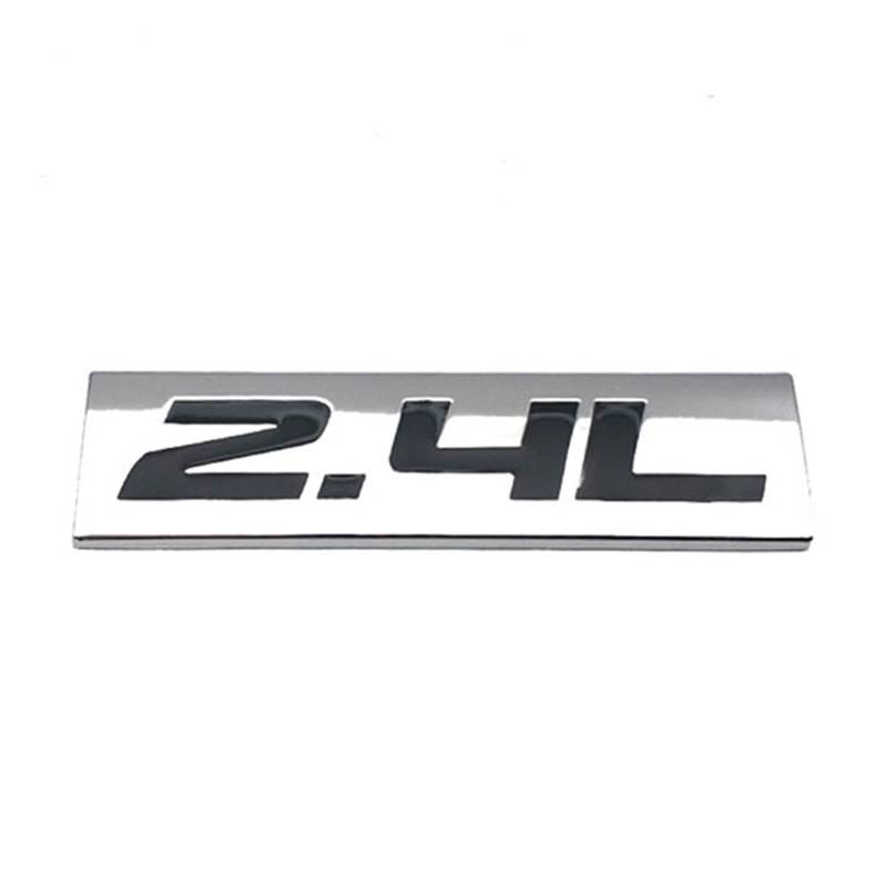 MGRAS Auto Styling 2.4L Logo Emblem Seite Türaufkleber Metallabzeichen Aufkleber Autozubehör Abzeichenaufkleber (Color : Silver with B) von MGRAS