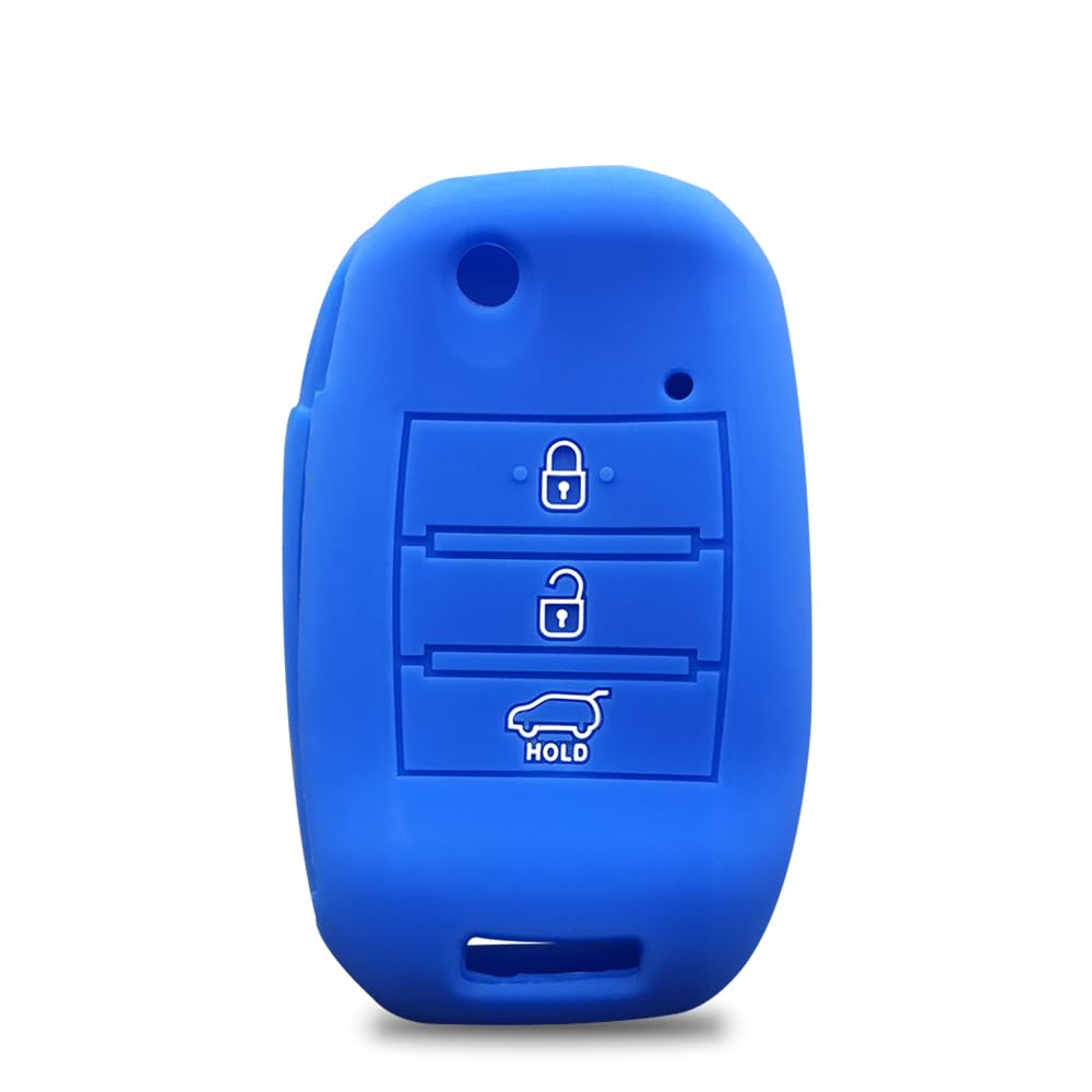 Silicone Key Fob Cover Remote Keyless Case for Kia Sportage 3 Rio 4 Ceed Optima 2019 2020 Rio H-line XLine Cerato K4 (Blue) von MGbeauty