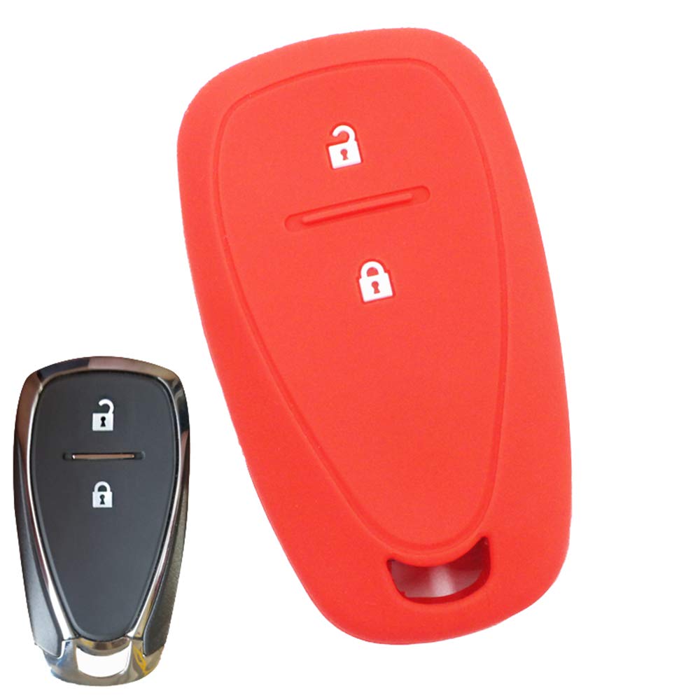 Silikon Auto Keyless Entry Fernbedienung fob Abdeckung für Chevrolet Cruze Cavalier Malibu (Red) von MGbeauty