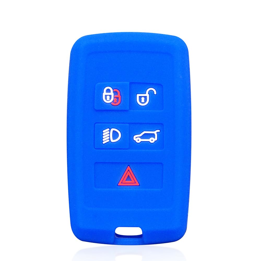 Silikon Auto Smart Fob Cover Case für Jaguar XEL XFL E-PACE F-PACE F-Type XE XF I-PACE C-Type (Blue) von MGbeauty