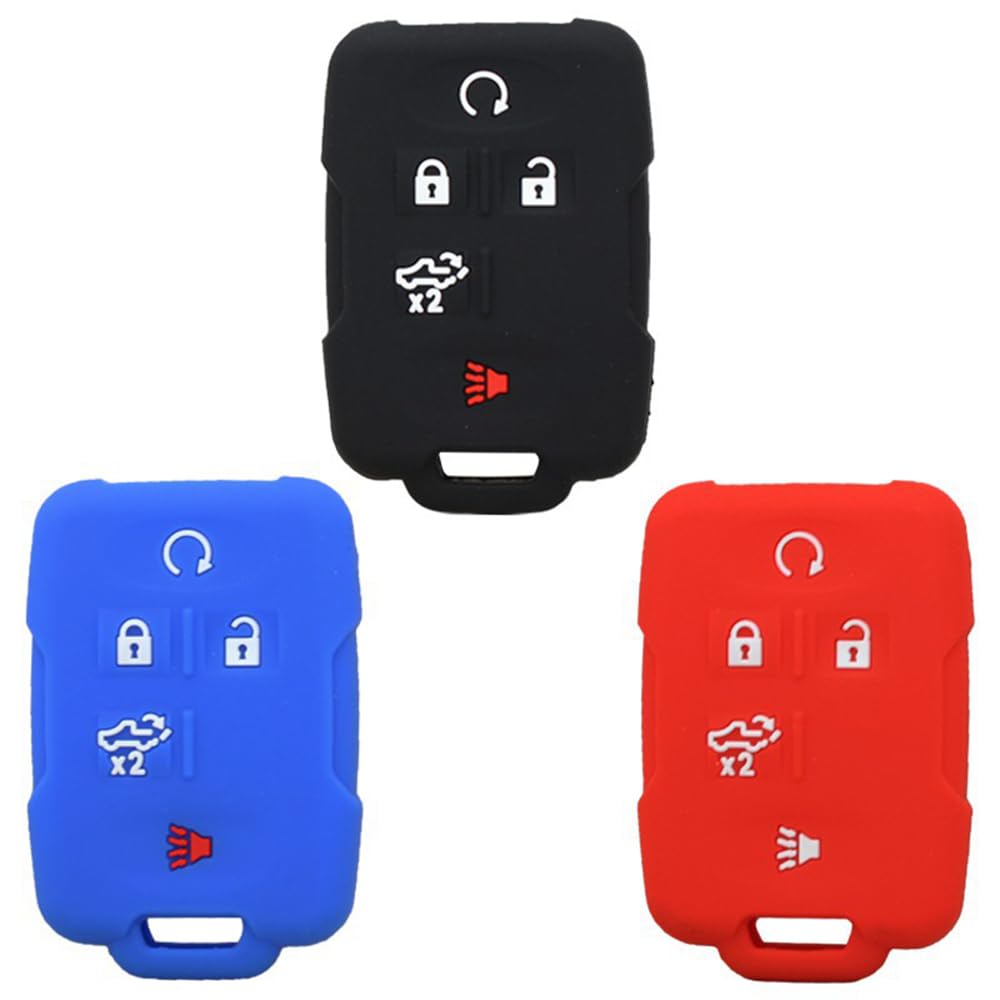 Silikon Keyless Entry Fernbedienung Fob Abdeckung für Chevrolet Silverado Colorado GMC Sierra Yukon (Blue) von MGbeauty