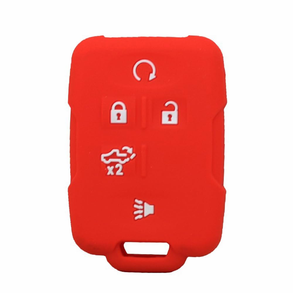 Silikon Keyless Entry Fernbedienung Fob Abdeckung für Chevrolet Silverado Colorado GMC Sierra Yukon (Red) von MGbeauty