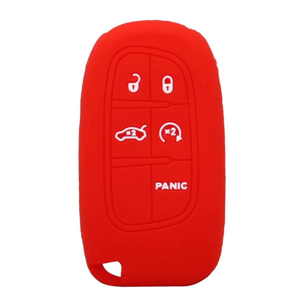 Silikon Keyless Entry Fernbedienung Fob Hülle für Chrysler Caravan Sebring 300C JCUV (Red) von MGbeauty