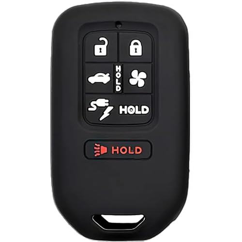 Silikon Keyless Entry Fernbedienung Schlüsselanhänger Abdeckung für Honda Accord City Elysion VEZEL CRV Brio Passport Pilot Prologue (Black) von MGbeauty