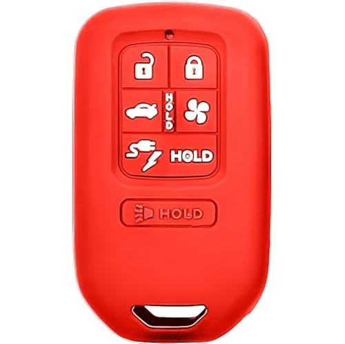 Silikon Keyless Entry Fernbedienung Schlüsselanhänger Abdeckung für Honda Accord City Elysion VEZEL CRV Brio Passport Pilot Prologue (Red) von MGbeauty