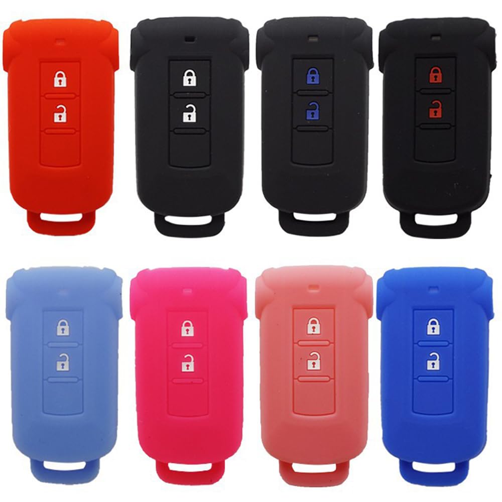 Silikon Keyless Entry Fernbedienung Schlüsselanhänger Abdeckung für Mitsubishi Outlander Pajero Delica Lancer EX Zinger (Red) von MGbeauty