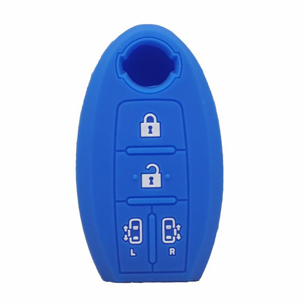 Silikon Keyless Entry Fernbedienung Schlüsselanhänger Abdeckung für Nissan SYLPHY Qashqai X-Trail TEANA Bluebird Pathfinder Tiida (Blue) von MGbeauty