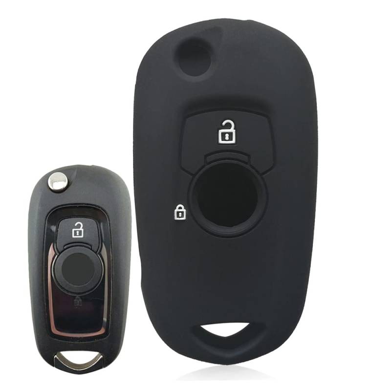 Silikon Schlüsselanhänger Abdeckung Auto Keyless Protector für opel Vauxhall Astra K Corsa E 2015-2019 Meriva Zafira (Black) von MGbeauty