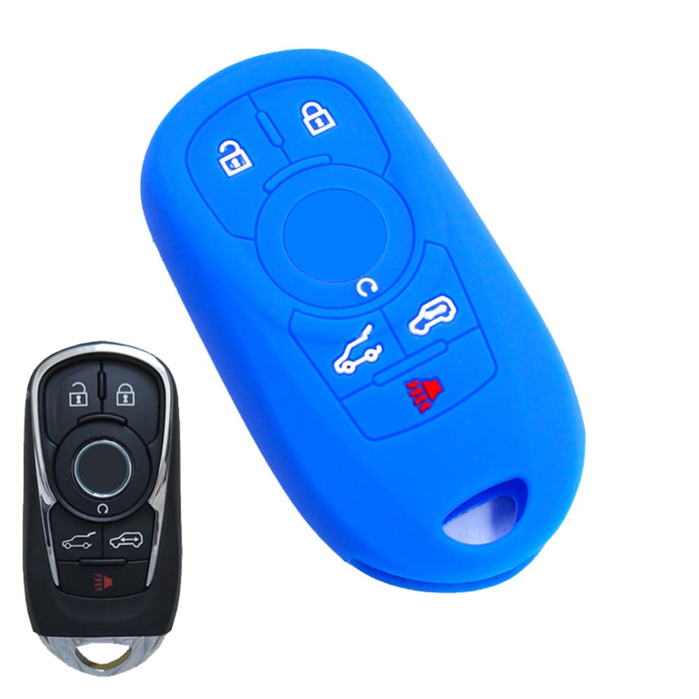 Silikon-Schlüsselanhänger-Abdeckung Fernbedienung Keyless Case für Buick Envista Encore Enclave Regal Envision Lacrosse (Blue) von MGbeauty