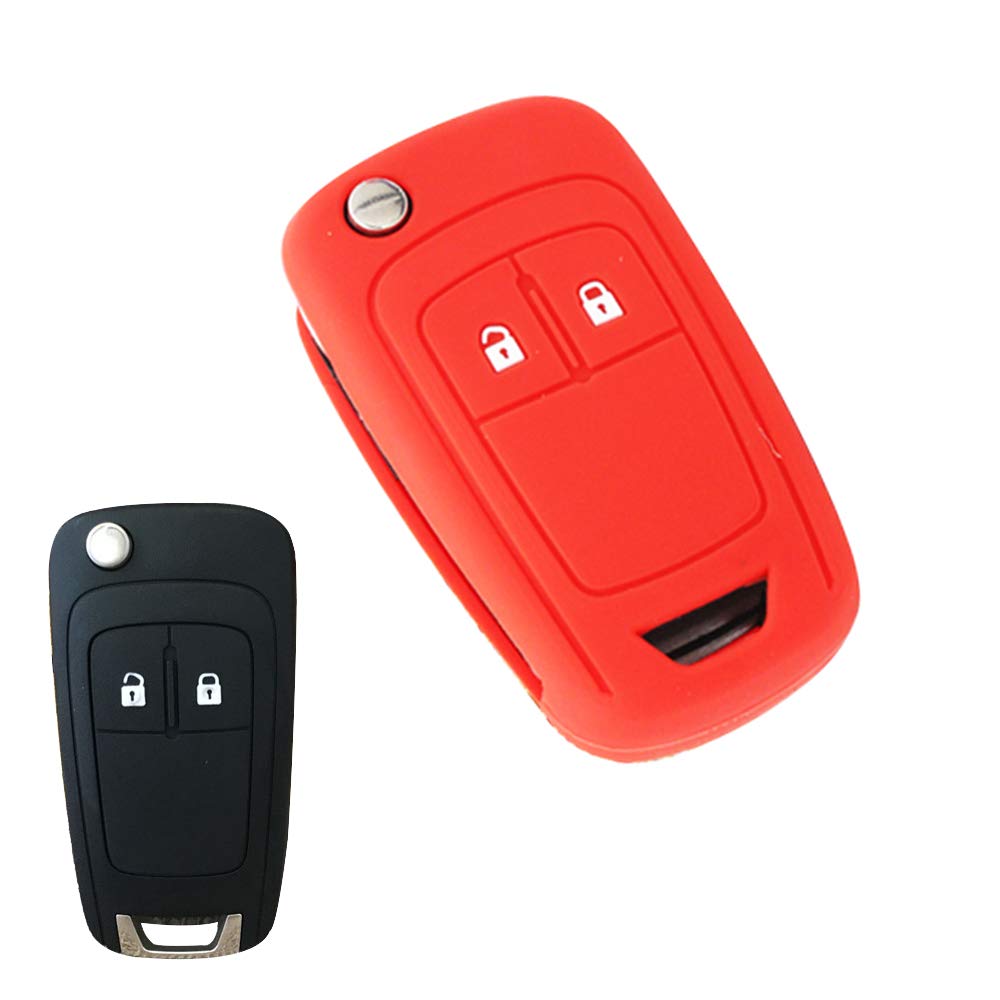 Silikon-Schlüsselanhänger-Abdeckung Fernbedienung Keyless Case für Buick GL8 Enclave Regal Envision (Red) von MGbeauty