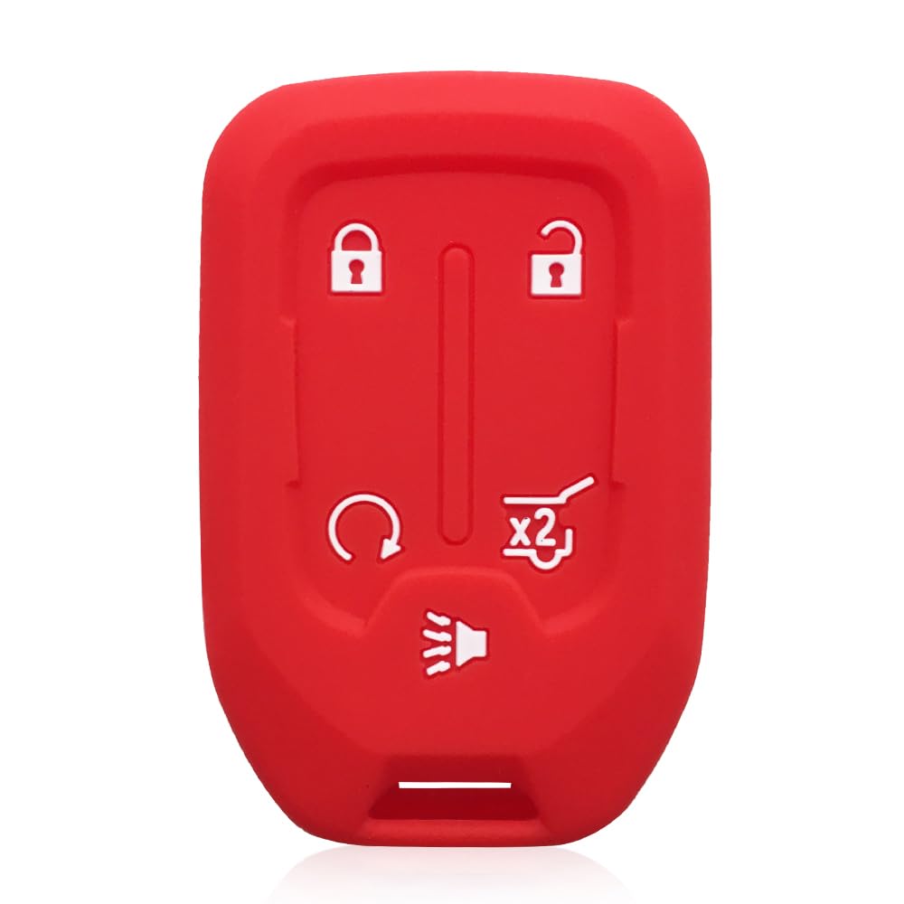 Silikon-Schlüsselanhänger-Abdeckung Fernbedienung Keyless Case für Chevrolet Camaro GMC Terrain (Red) von MGbeauty