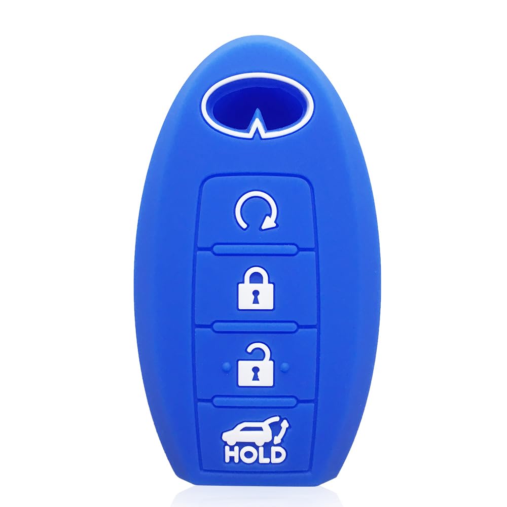 Silikon-Schlüsselanhänger-Abdeckung Fernbedienung Keyless Case für Infiniti Q50L QX50 60 70 80 fx35 ESQ (Blue) von MGbeauty