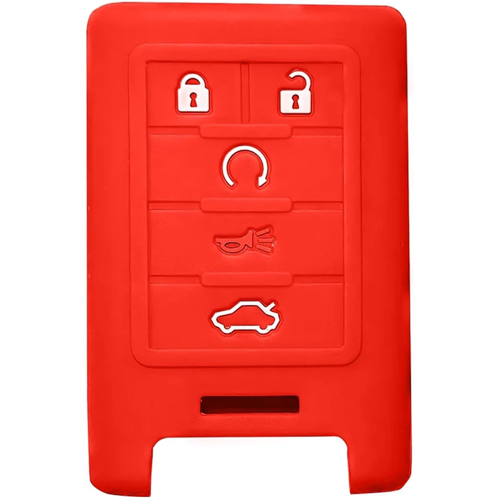 Silikon Schlüsselanhänger Abdeckung Remote Case Keyless Protector für Chevrolet Corvette (Red) von MGbeauty