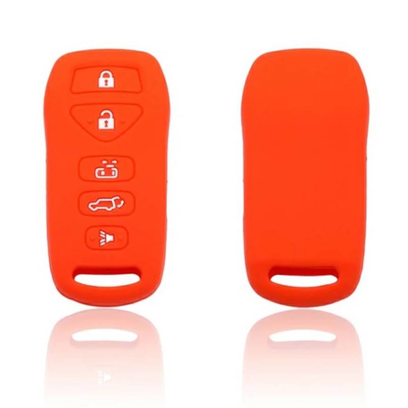 Silikon Schlüsselanhänger Abdeckung Remote Case Keyless Protector für Nissan Qashqai LIVINA Sunny GENISS Navara (Red) von MGbeauty