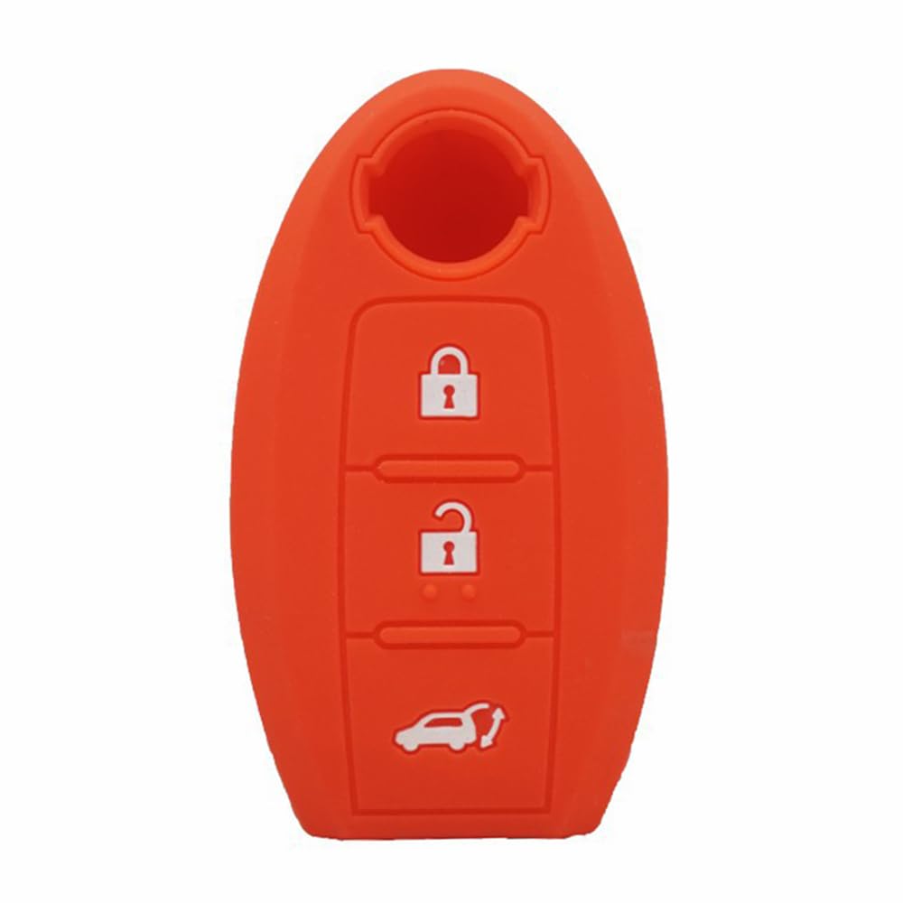 Silikon Smart Autoschlüssel Shell Fob Abdeckung für Nissan Qashqai Sunny LIVINA (Red) von MGbeauty