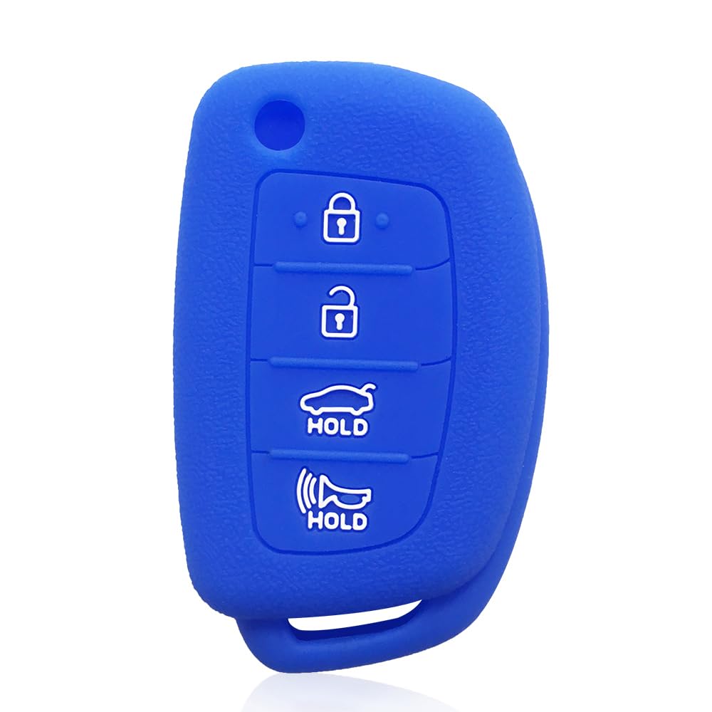 Silikon Smart Car Key Shell Cover für Hyundai Azera BAYON Creta EXTER Venue AX1 Casper Alcazar Elantra Tucson Sonata (Blue) von MGbeauty