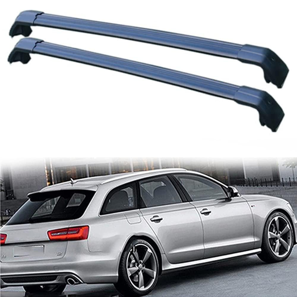 Auto Dachträger Dachreling für Audi A6 Avant 4G5, 4GD, C7 2011-2018, Dach Gepäckträger aus Aluminium,Black von MHART