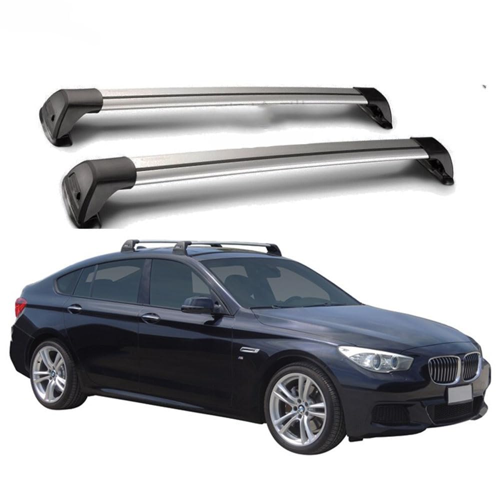 Auto Dachträger Dachreling für BMW 5 Series F10 4 Tür Limousine 2010-2017 (Festen Punkt), Dach Gepäckträger aus Aluminium,Silver black von MHART