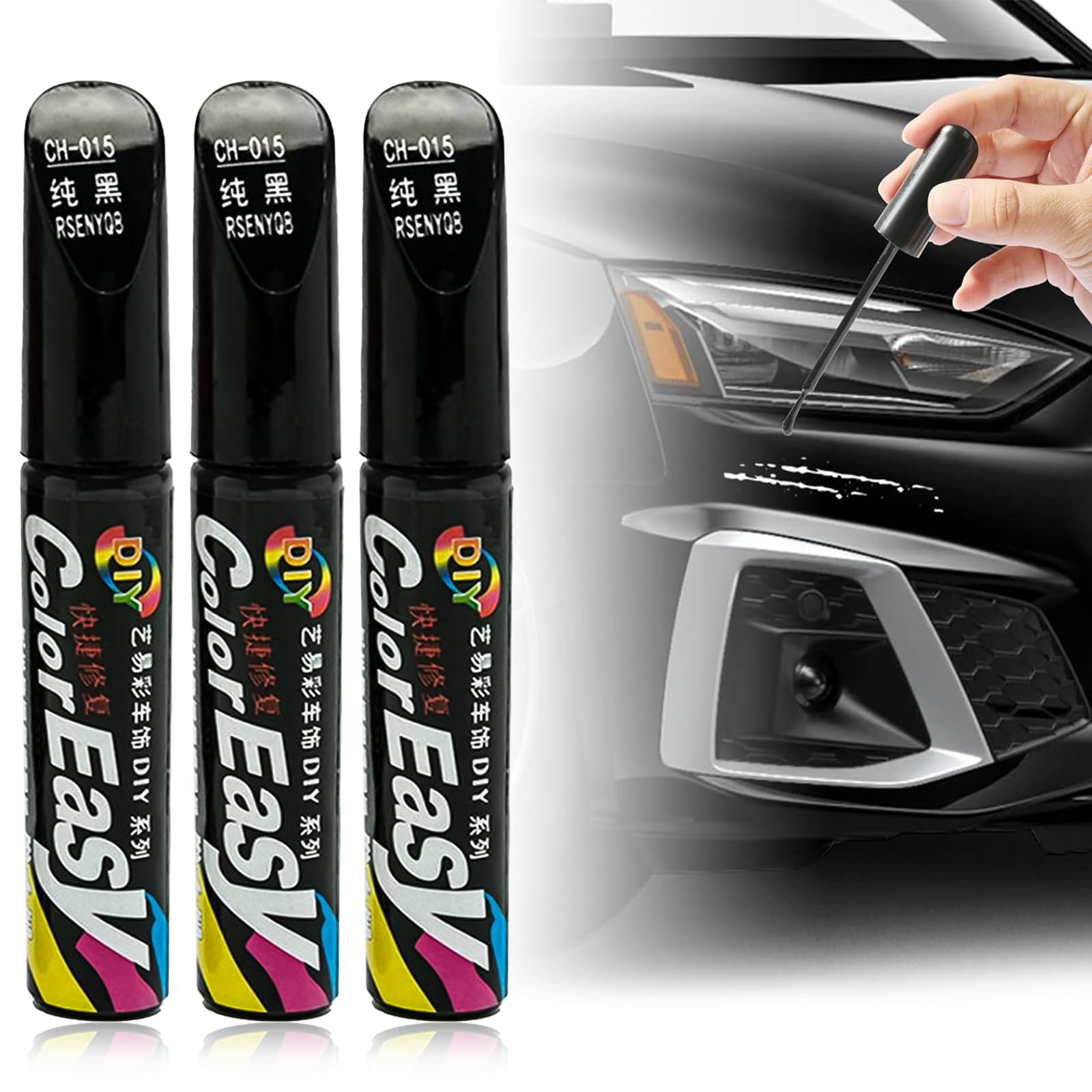 3 Stück Schwarz Auto Lackstift Lack Reparaturstift Schwarz Auto Lackstift Lackreparaturstift Autolack Kratzer Entfernen Lackstift Schwarz Metallic Lackstift Glänzend 12 Ml Korrodiert Autos Nicht von MHDUYEG