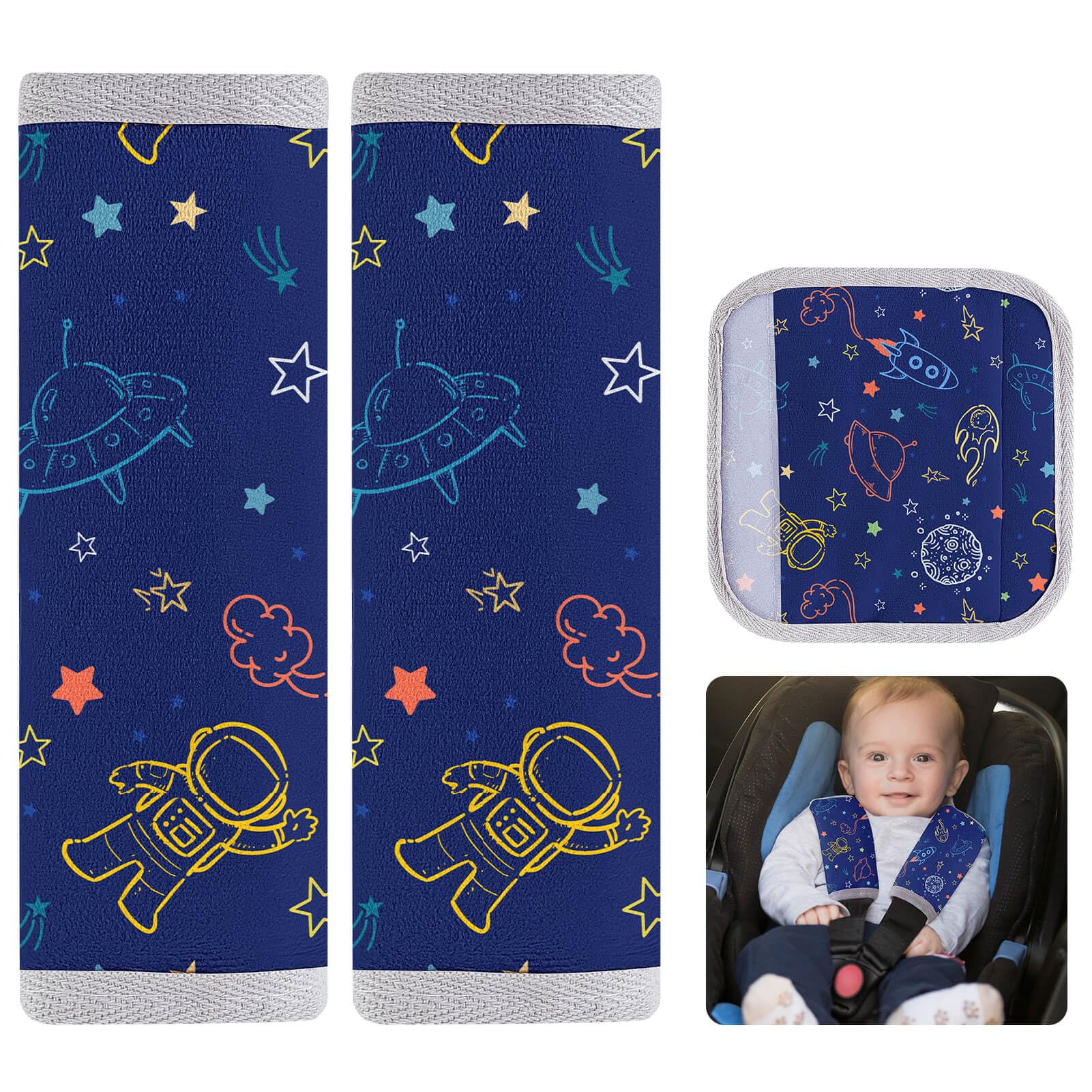 MHJY Baby Gurtpolster Kinder Auto 2 Stück Gurtschoner Mädchen Sicherheitsgurt Polster Universelle Autogurt Polster Jungen Gurtschutz für Kindersitz Babyschale, Kinderwagen, Buggy & Autositz von MHJY