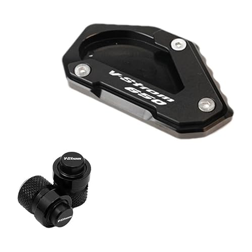 MHTGD Fuß-Verbreiterung Ständer Platte Für SU&ZUKI Für V-Strom 650/XT VS&trom 650 DL650 2004-2022 2021 Motorrad CNC Kickstand Fuß Seite Stehen verlängerung Pad Unterstützung Platte Fußplattenpolster von MHTGD